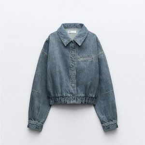 Zara Denim Bomber Jacket
